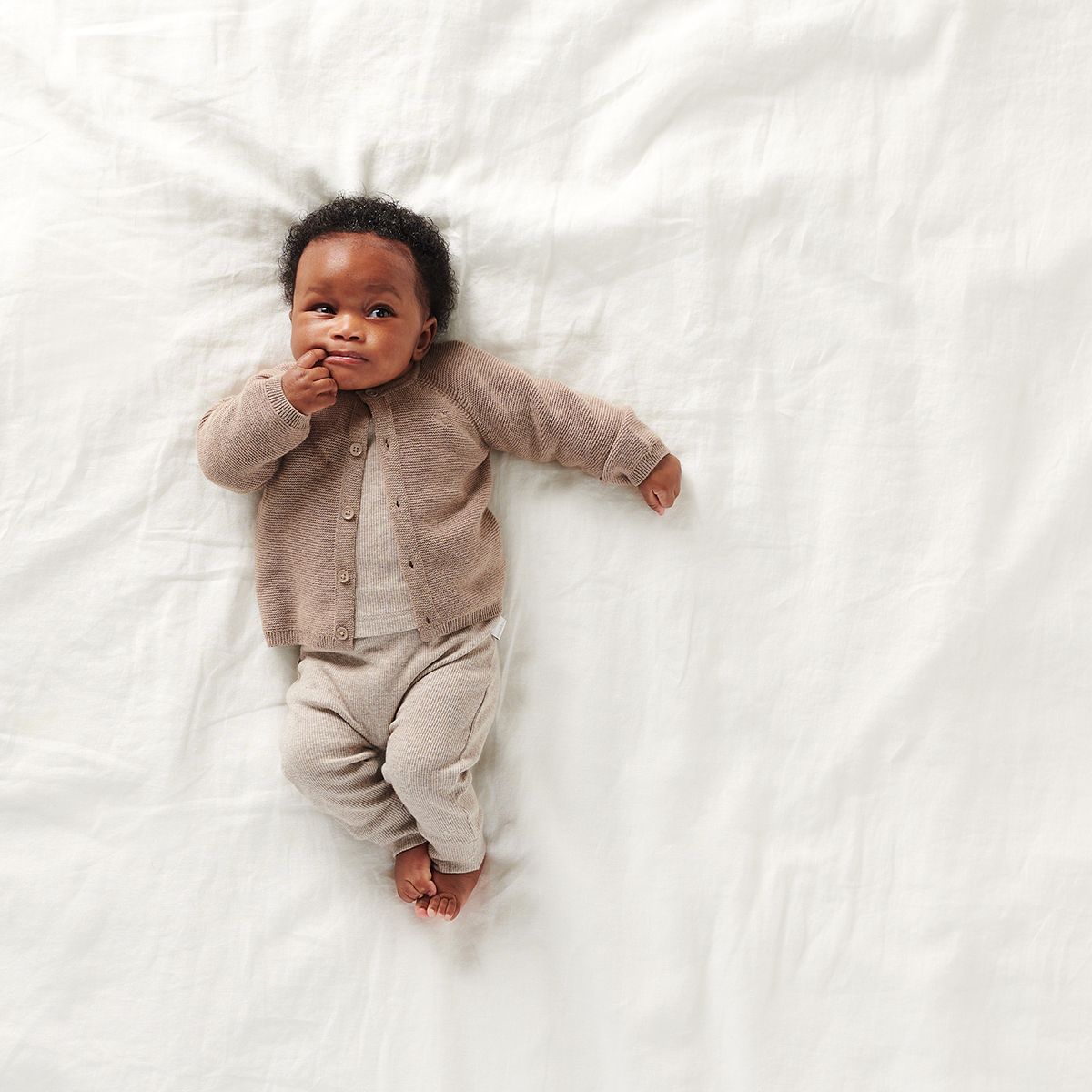 Organic Cotton Neutral Baby Bottoms. Ribbed Taupe Noppies Bottoms. Ships to United States, duty free.