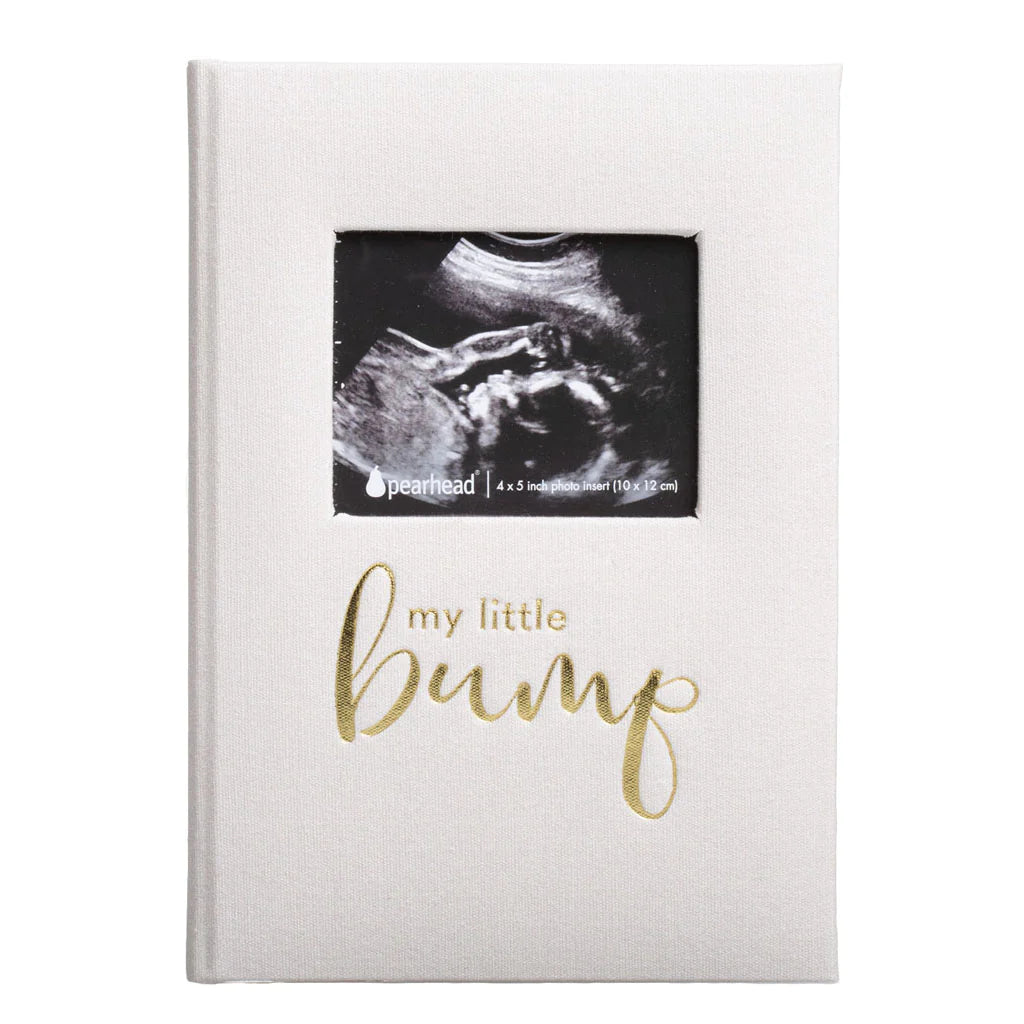 Record every special moment of your pregnancy with Pearhead’s pregnancy journal Ideal for gifting at baby showers With 50+ pages and a 4” x 5” photo insert, "my little bump” in gold foil adds a playful touch to this cloth and paper journal Measuring 6.5” W x 9.2” H x .6” D, it makes the perfect keepsake Packaging dimensions: 6.5” W x 9.2” H x .6” D