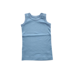 Solid Tank Top bodysuit- Whale Blue (3-6m)