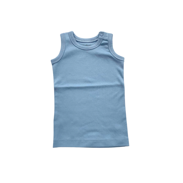 Solid Tank Top bodysuit- Whale Blue (3-6m)