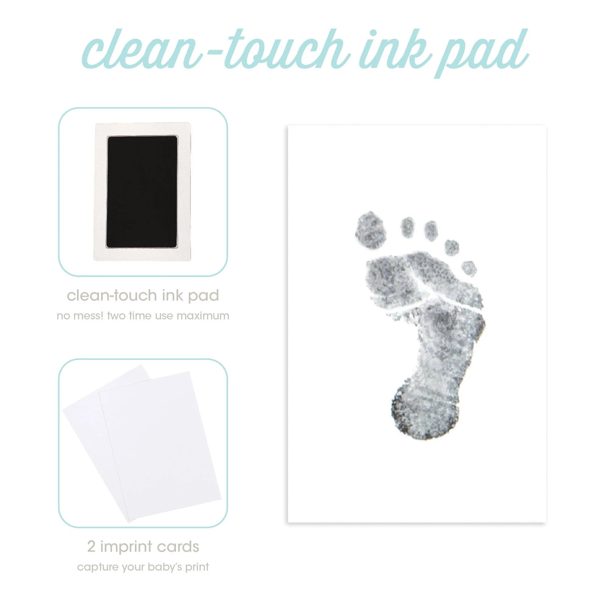 Linen Baby Book | Ink Pad Footprint